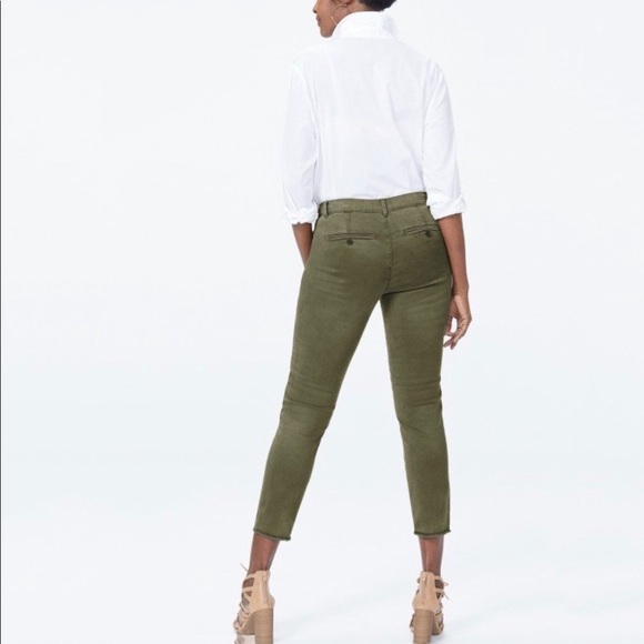 NYDJ SKINNY CHINO OLIVE GREEN SATEEN DENIM Sz 12 - Picture 7 of 10
